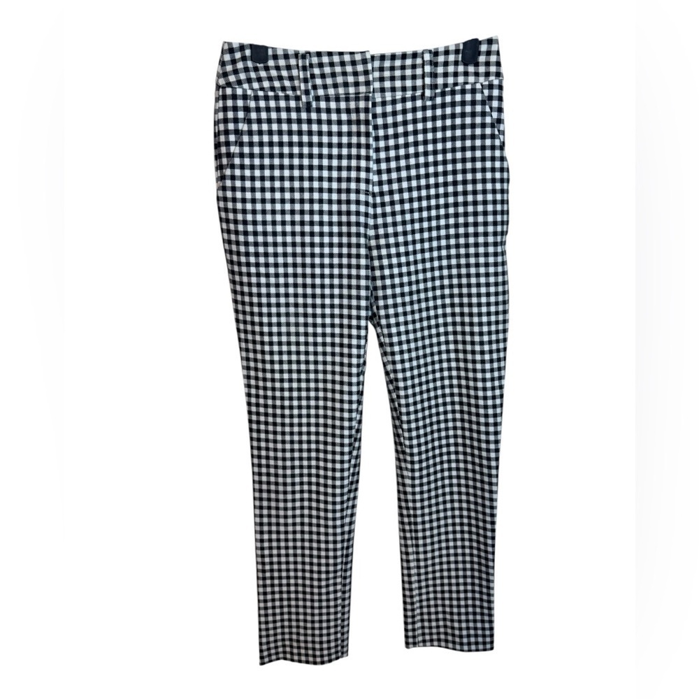 Boston Proper Black and White Gingham Ankle Pants